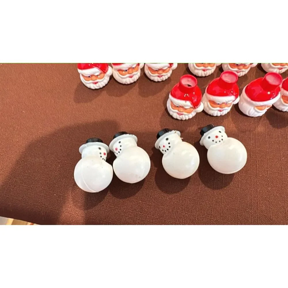 20 Vintage Santa Clasus Christmas ligh Covers & 4 Snowman Covers